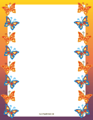 Orange and Blue Butterfly Border