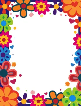 Bright Flowers Border page border
