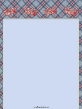 Crowns on Plaid Border page border