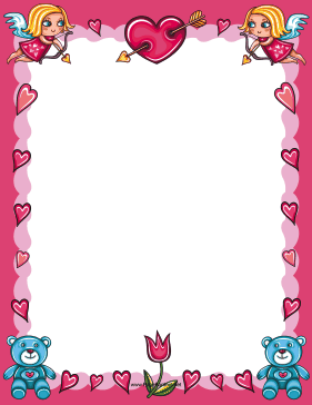 Cupid Valentine Border page border