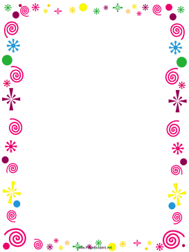 Curlicues and Confetti Party Border page border