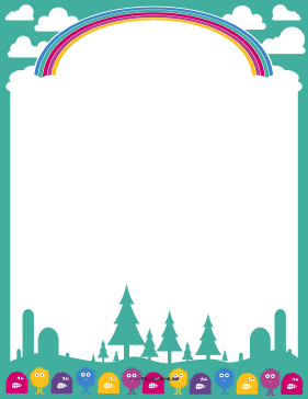 Cute Fuzzy Monsters page border