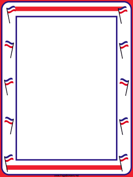 Festive Red White Blue Flags Border page border