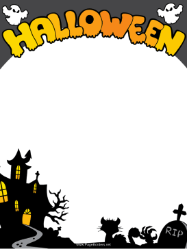 Haunted House Halloween Border page border