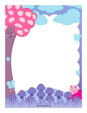 Mushrooms and Clouds Border page border