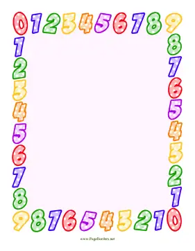 Numbers Border page border