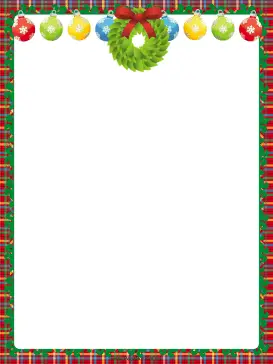 Ornaments and Wreath Christmas Border page border
