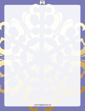 Purple and Gold Snowflake Border page border