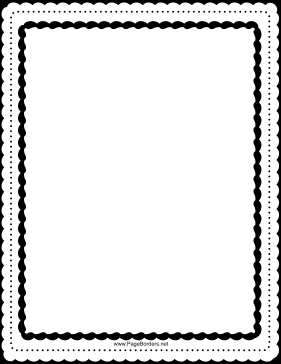 Scalloped with Dots Black and White Border page border