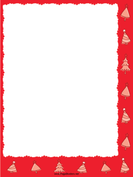 Trees Red Christmas Border page border