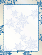 Blue on Ivory Snowflake Border