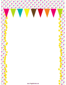 Colorful Pennants Party Border