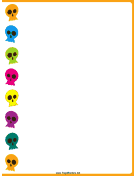 Colorful Skulls Halloween Border