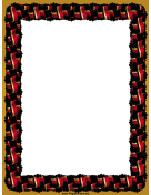 Crossed Red Gold Black Flags Border