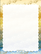 Gold Green and Blue Snowflake Border