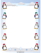 Penguins Christmas Border