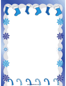 Stockings Snowflakes and Candy Canes Christmas Border