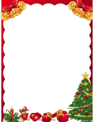Tree Bells and Gifts Christmas Border