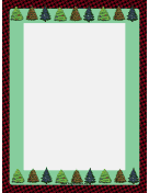 Trees on Houndstooth Christmas Border