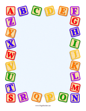 Alphabet Blocks Border page border