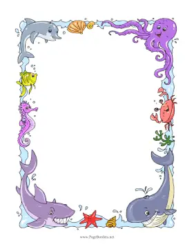 Animals Of The Ocean page border