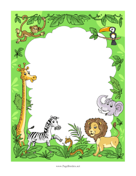 Animals Of The Savanna page border