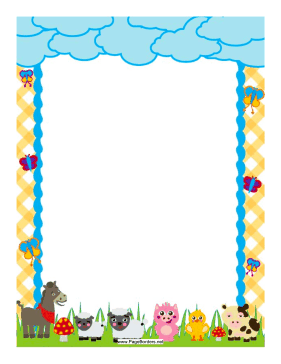 Barnyard Friends Border page border