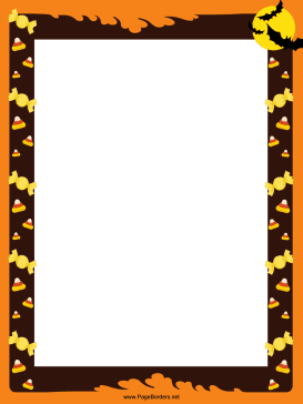 Bats and Candy Corn Halloween Border page border