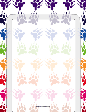 Bear Paw Print Rows Border page border