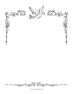 Beautiful Dove Black and White Border page border