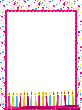 Birthday Candles Party Border page border