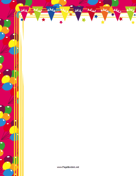 Birthday Party Border page border