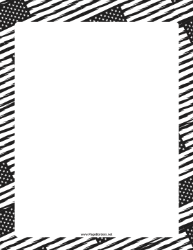 Black-and-White American Flag page border