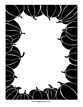 Black And White Pumpkins Border page border