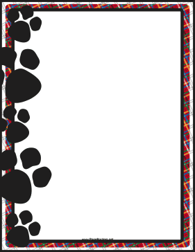 Black Paw Print Border page border