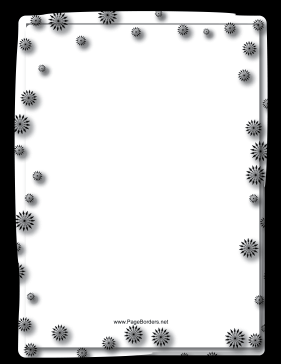 Black Starbursts Border page border