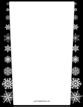 Black and Gray Snowflake Border page border