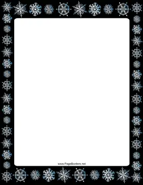 Black and White Snowflake Border page border