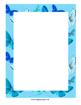 Blue Butterflies Border page border