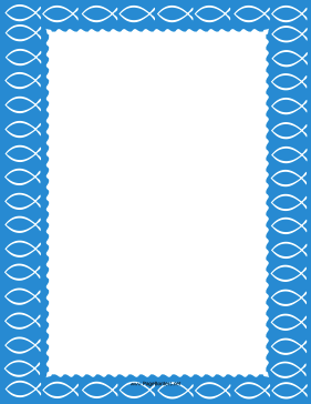 Blue Christian Fish Border page border