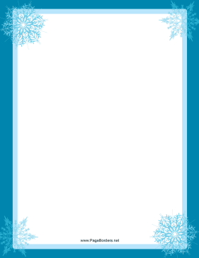 Blue Corners Snowflake Border page border