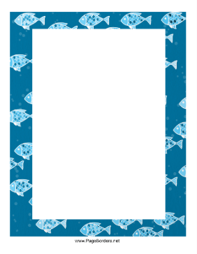 Blue Fish Border page border