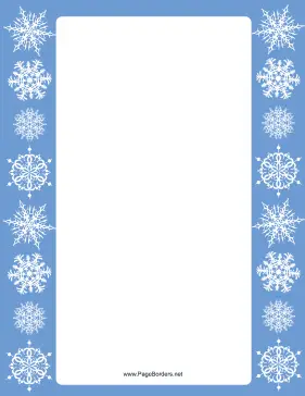 Blue Margins Snowflake Border page border