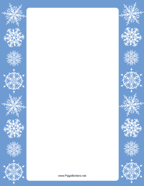 Blue Margins Snowflake Border page border