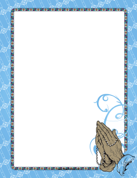 Blue Religious Cross Border page border