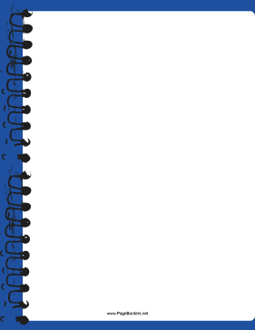 Blue Spiral Notebook Border page border