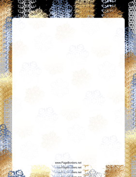 Blue and Bronze Snowflake Border page border