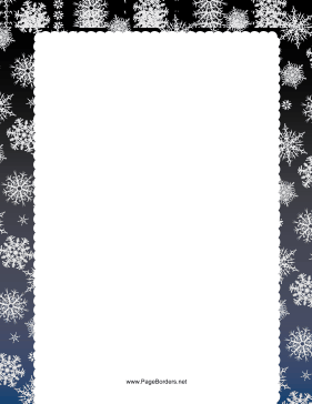 Blue and Gray Snowflake Border page border