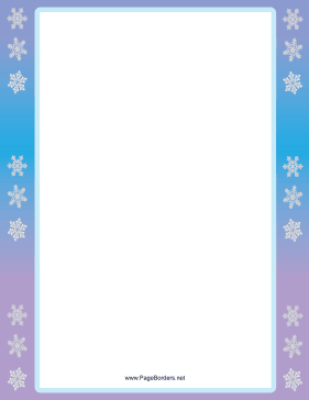 Blue and Purple Snowflake Border page border