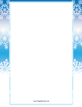 Blue and White Snowflake Border page border